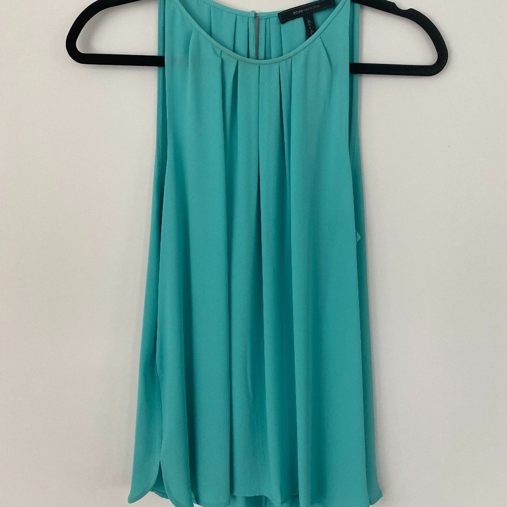 BCBG MAXAZRIA NEW SURF KYMBERLY PLEATED NECK TOP WQR1U609/S380A SIZE M - Picture 2 of 6